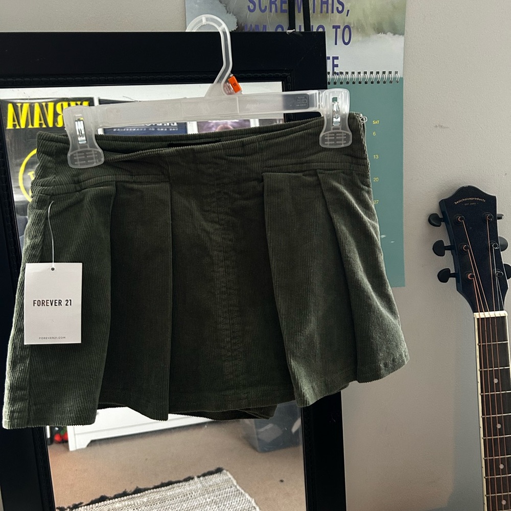 Forever 21 Dark Green Corduroy Skirt
